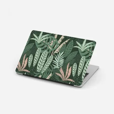 Pegatina para portátil selva serena: estampado botánico en tonos verdes – Pixers®