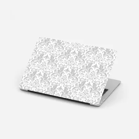Pegatina para portátil diseño damasco gris y blanco elegante – Pixers®