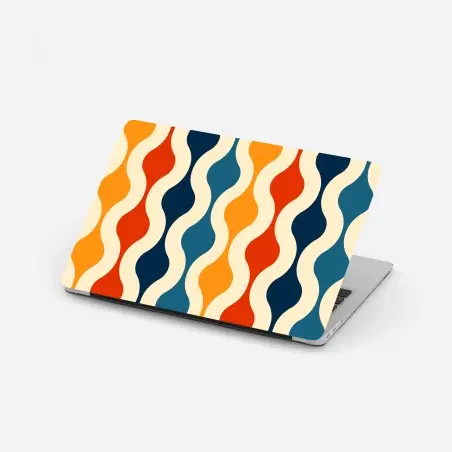 Pegatina para portátil patrón geométrico retro ondulado multicolor – Pixers®