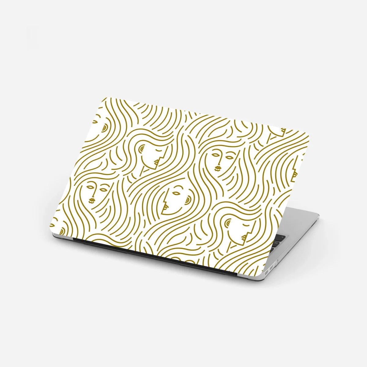 Pegatina para portátil patrón abstracto de rostros femeninos en dorado – Pixers® Pegatina para portátil patrón abstracto de rostros femeninos en dorado – Pixers®