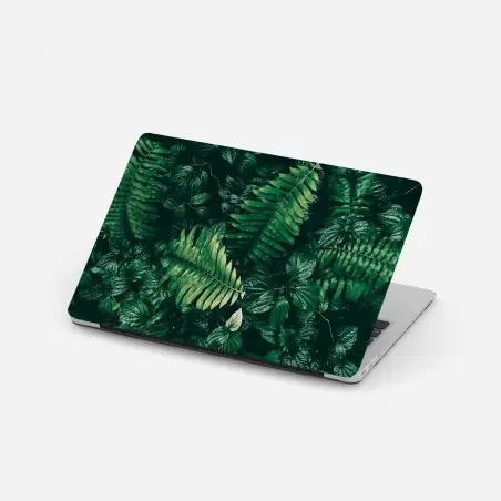 Pegatina para portátil mosaico de hojas tropicales en tonos oscuros – Pixers®
