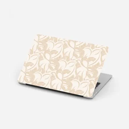 Pegatina para portátil estampado botánico beige de hojas entrelazadas – Pixers®