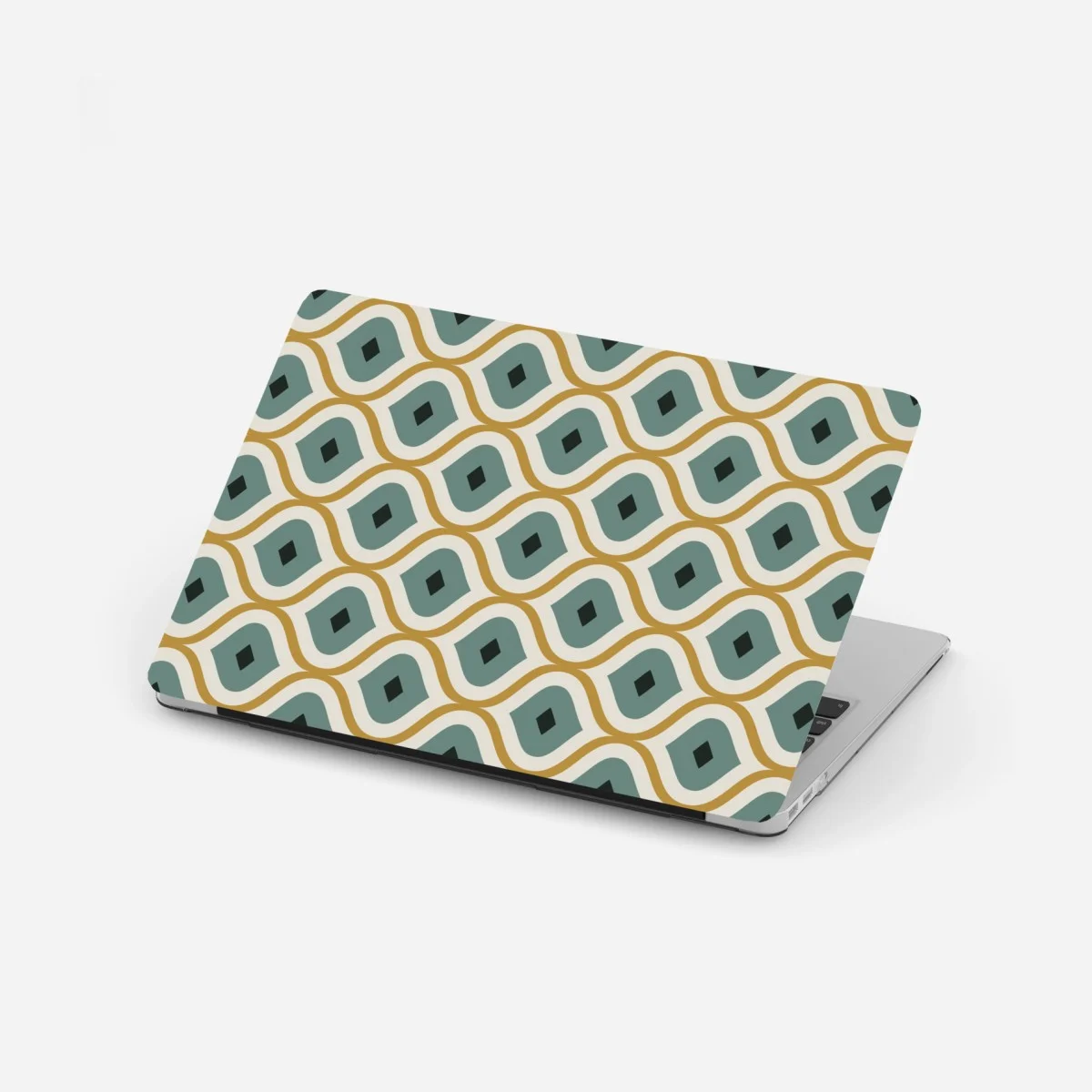 Pegatina para portátil diseño geométrico retro en tonos verde azulado y dorado – Pixers® Pegatina para portátil diseño geométrico retro en tonos verde azulado y dorado – Pixers®