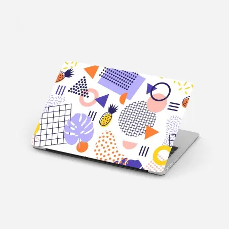 Pegatina para portátil diseño tropical geométrico en colores vibrantes – Pixers®