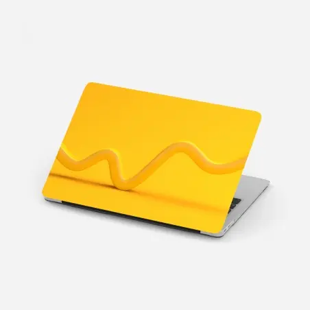 Pegatina para portátil onda amarilla minimalista sobre fondo brillante – Pixers®