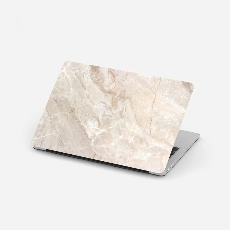 Pegatina para portátil mármol beige con vetas naturales