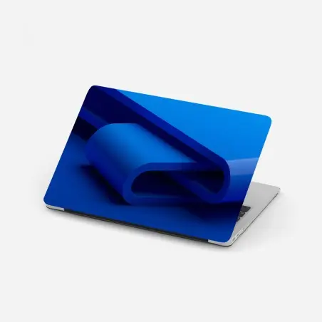 Pegatina para portátil curvas geométricas en azul profundo – Pixers®