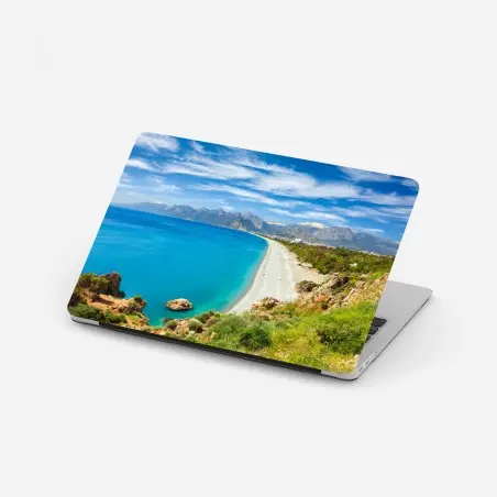 Pegatina para portátil panorama costero de Konyaalti, Antalya – Pixers®
