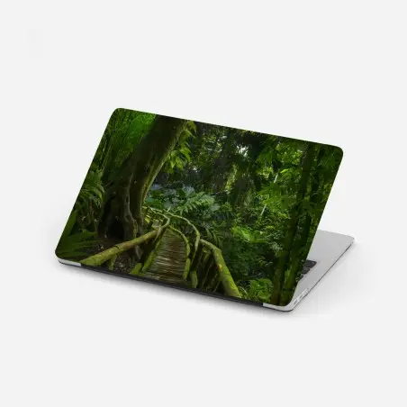 Pegatina para portátil sendero verde en la selva tropical – Pixers®