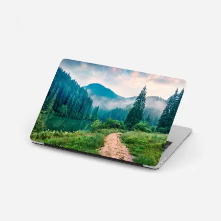 Pegatina para portátil amanecer brumoso en Lacu Rosu – Pixers®