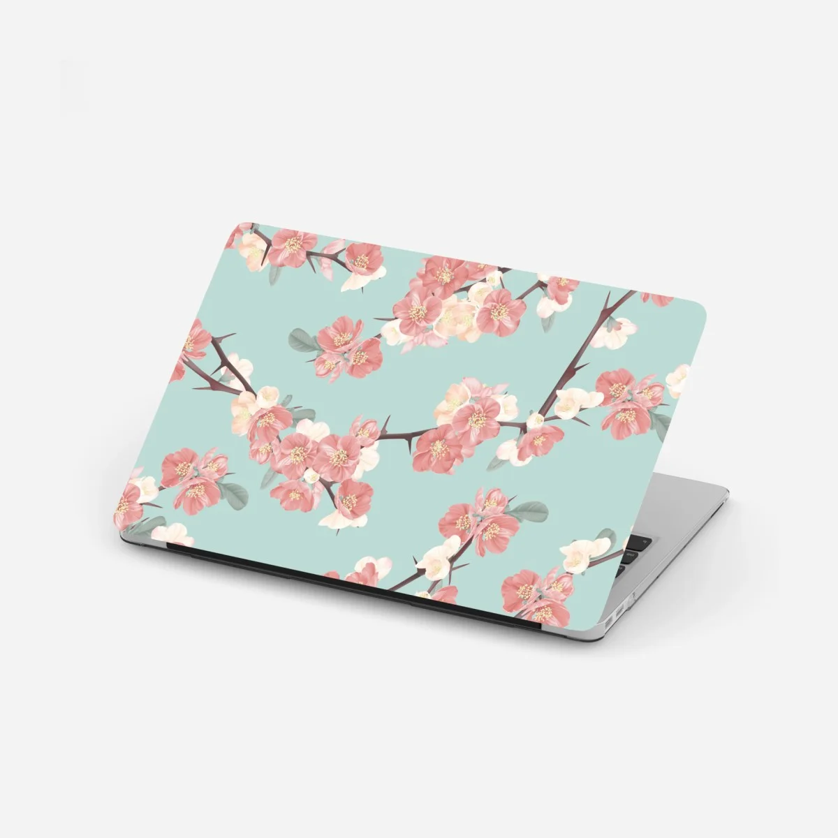 Pegatina para portátil diseño floral de flores de cerezo sobre fondo verde menta – Pixers® Pegatina para portátil diseño floral de flores de cerezo sobre fondo verde menta – Pixers®