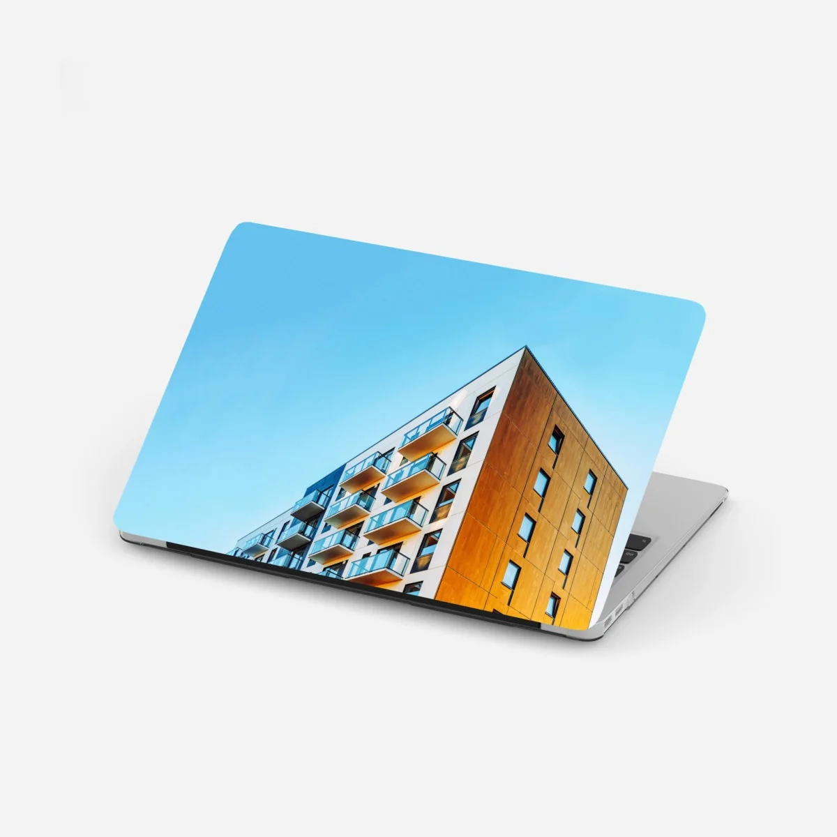 Pegatina para portátil fachada contemporánea con balcones y cielo azul – Pixers® Pegatina para portátil fachada contemporánea con balcones y cielo azul – Pixers®