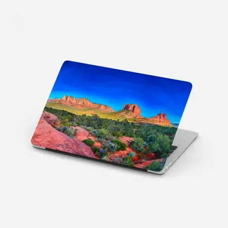 Pegatina para portátil panorama de Bell Rock y Courthouse Butte desde Yavapai Point, Arizona – Pixers®