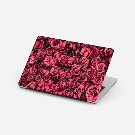 Pegatina para portátil diseño de rosas rojas en detalle – Pixers®