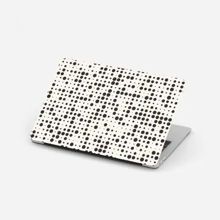 Pegatina para portátil patrón de lunares minimalista en blanco y negro – Pixers®