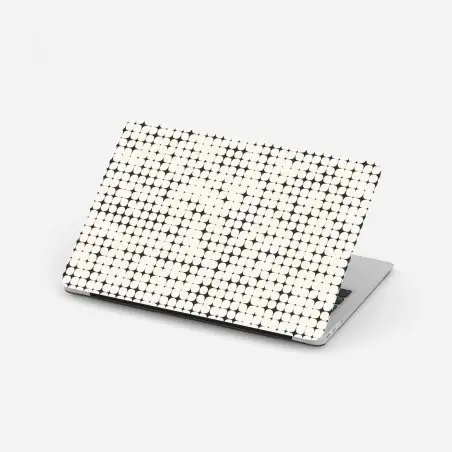 Pegatina para portátil patrón geométrico óptico en blanco y negro – Pixers®