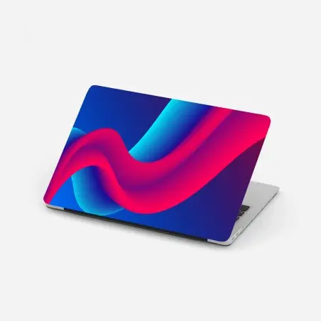 Pegatina para portátil arte ondulante en tonos neón – Pixers®