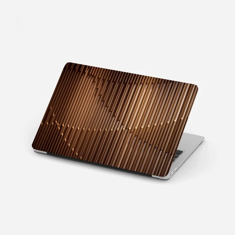 Pegatina para portátil pared de listones de madera con patrón geométrico