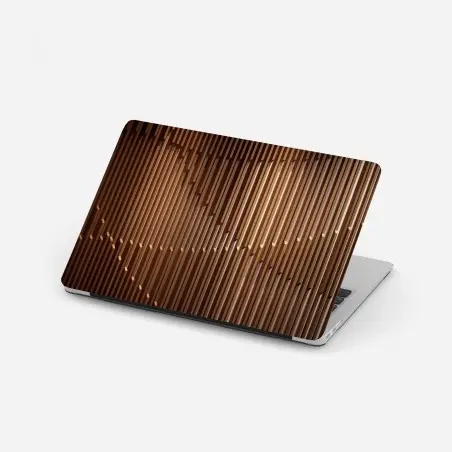 Pegatina para portátil pared de listones de madera con patrón geométrico – Pixers®