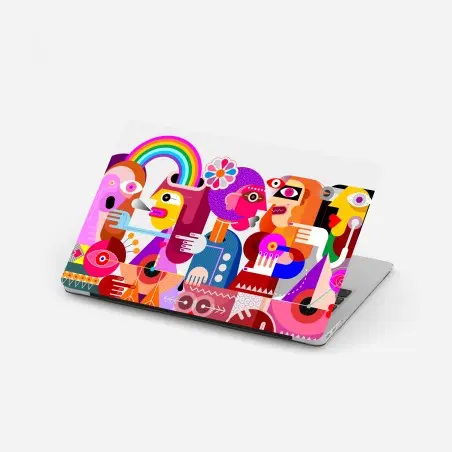 Pegatina para portátil explosión de rumores: arte abstracto con arcoíris – Pixers®
