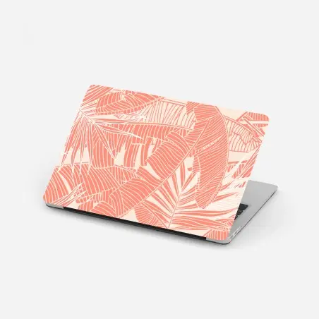 Pegatina para portátil diseño tropical de hojas en coral – Pixers®