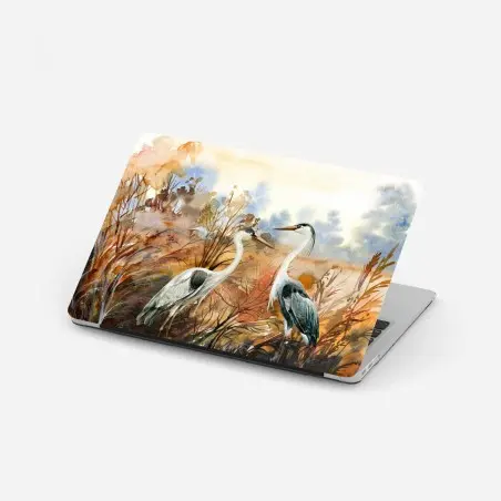 Pegatina para portátil garzas en el humedal otoñal – Pixers®
