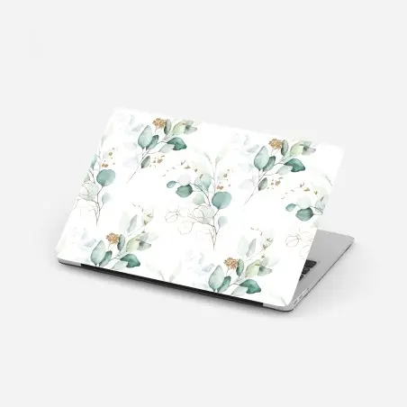 Pegatina para portátil ramo de eucalipto en acuarela con detalles dorados – Pixers®