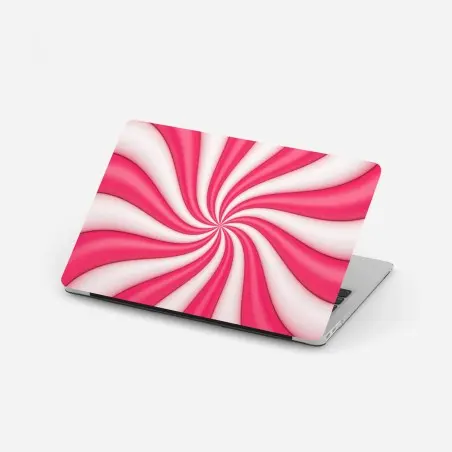Pegatina para portátil espiral rosa y blanca vibrante – Pixers®