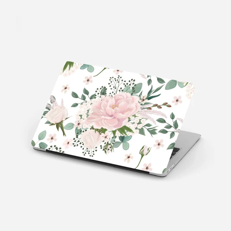 Pegatina para portátil belleza floral en tonos pastel