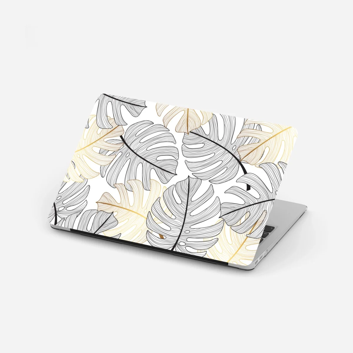 Pegatina para portátil hojas de monstera en líneas negras y doradas – Pixers® Pegatina para portátil hojas de monstera en líneas negras y doradas – Pixers®
