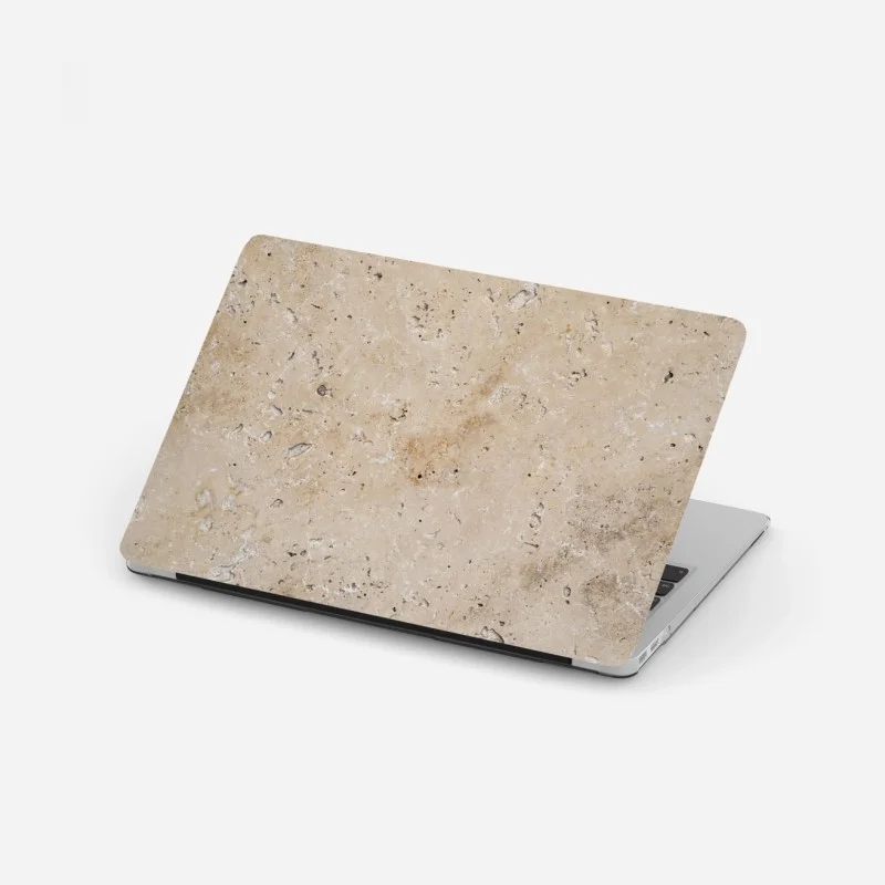 Pegatina para portátil textura de piedra travertina beige para decoración