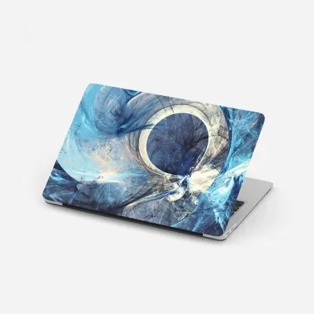 Pegatina para portátil vórtice fractal azul en movimiento – Pixers®