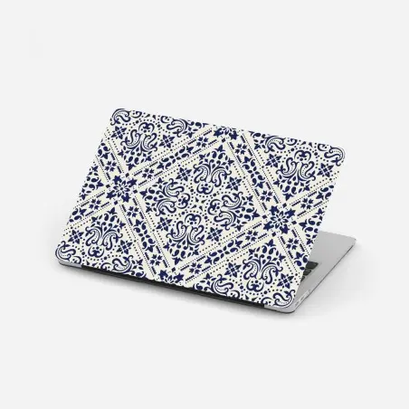 Pegatina para portátil motivo damasco azul marino y crema – Pixers®
