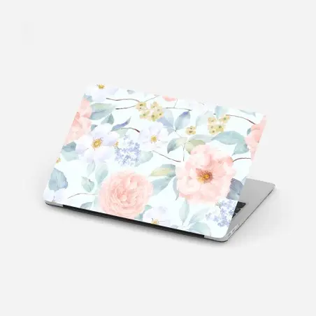 Pegatina para portátil jardín en acuarela de flores en tonos pastel – Pixers®
