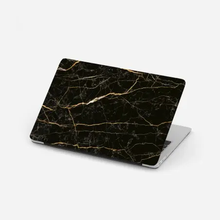 Pegatina para portátil mármol negro con vetas doradas sofisticado – Pixers®
