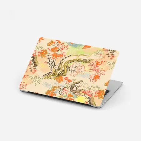 Pegatina para portátil motivo oriental de arces otoñales en tonos pastel – Pixers®
