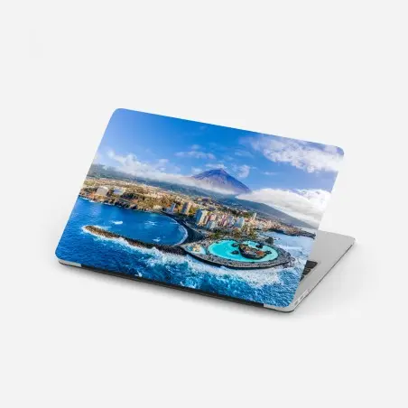 Pegatina para portátil panorámica costera de Tenerife con el Teide – Pixers®