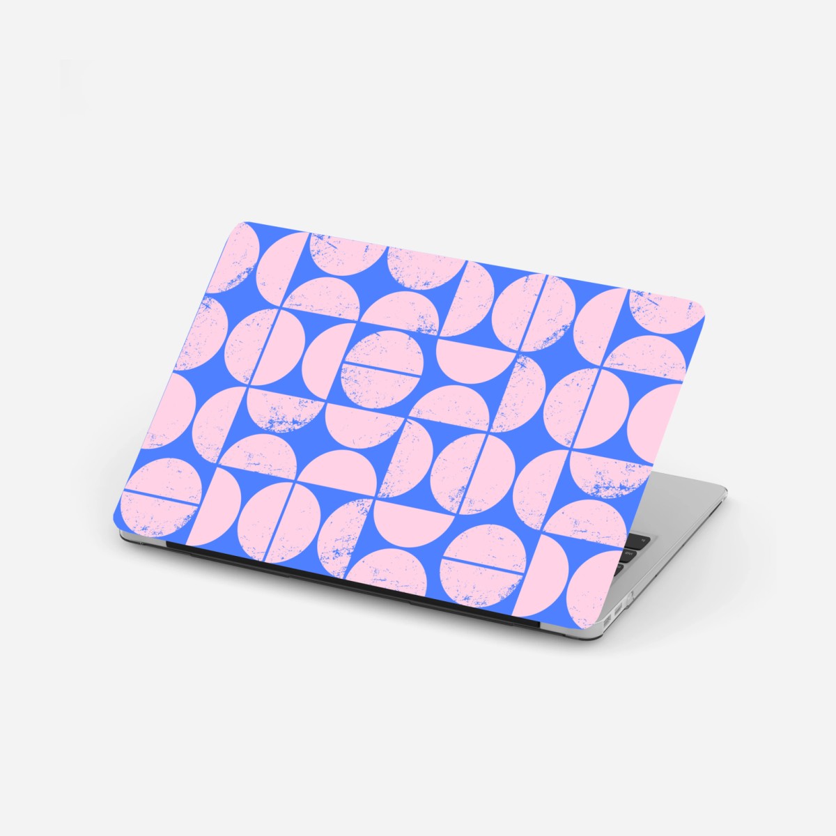 Pegatina para portátil patrón geométrico retro en rosa y azul – Pixers®