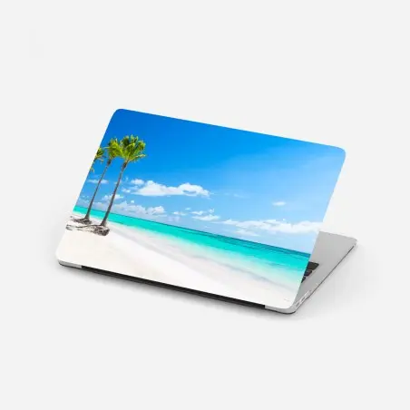 Pegatina para portátil playa paradisíaca en Punta Cana – Pixers®