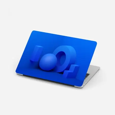 Pegatina para portátil composición geométrica azul minimalista – Pixers®