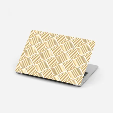 Pegatina para portátil patrón de ondas doradas geométrico – Pixers®
