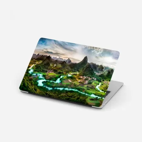 Pegatina para portátil valles esmeralda y ríos turquesa – Pixers®