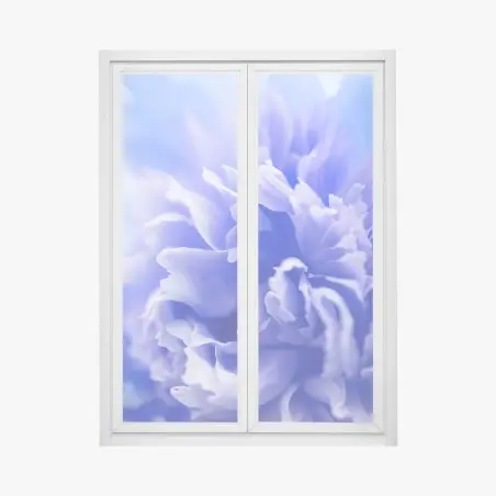 Pegatina para ventana flor azul abstracta en primer plano – Pixers®