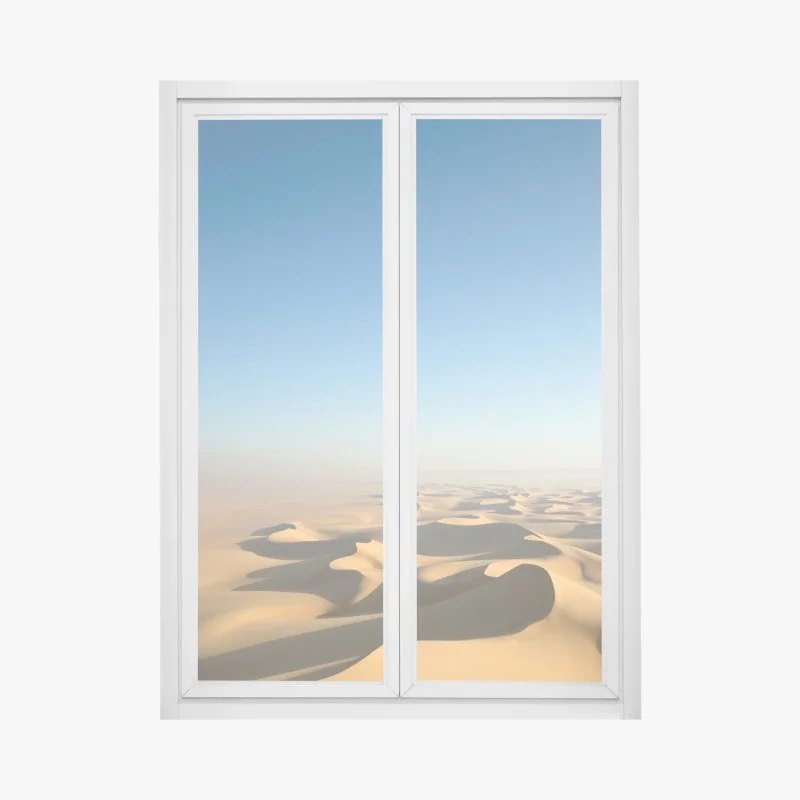 Pegatina para ventana dunas infinitas bajo cielo azul