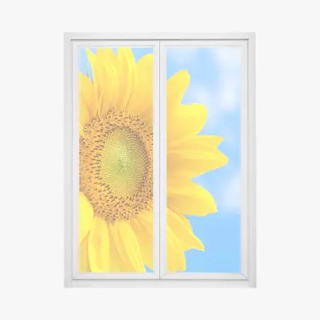 Pegatina para ventana girasol brillante contra cielo azul – Pixers®