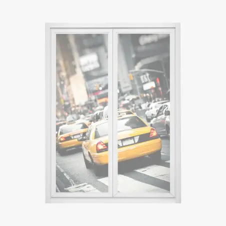 Pegatina para ventana taxis amarillos en Nueva York – Pixers®