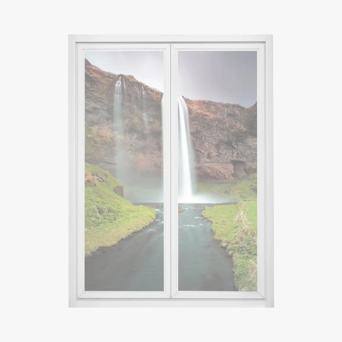 Pegatina para ventana cascada serena sobre acantilado y río – Pixers® Pegatina para ventana cascada serena sobre acantilado y río – Pixers®