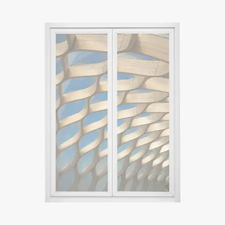 Pegatina para ventana detalle arquitectónico ondulado en Chicago – Pixers®