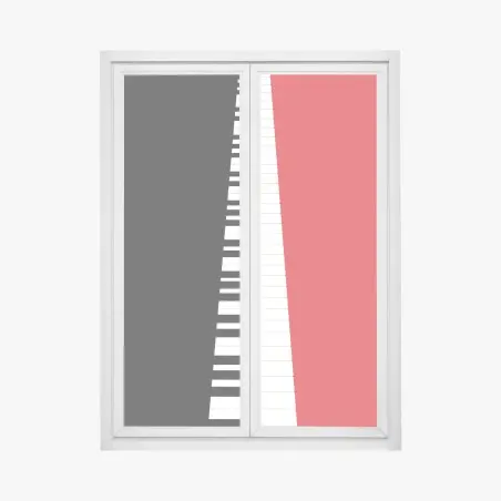 Pegatina para ventana teclado de piano en diagonal sobre fondo rojo y negro – Pixers®