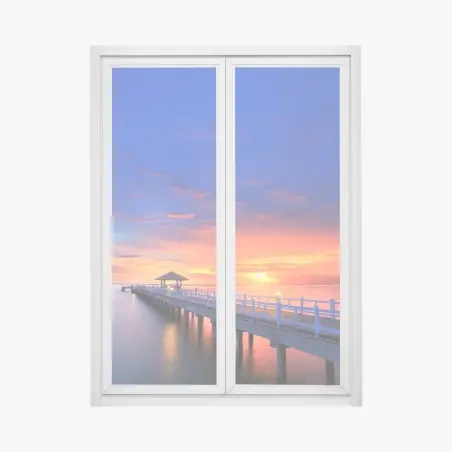 Pegatina para ventana amanecer en el muelle – Pixers®
